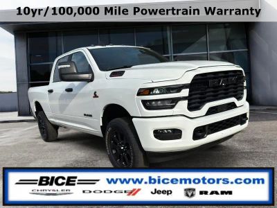 2026 RAM Ram 2500 Big Horn Crew Cab 4x4 in Bright White Clear-Coat Exterior Paint — front three-quarter view