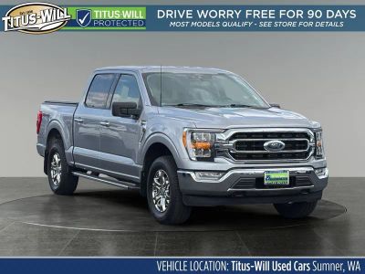 2022 Ford F-150 XLT in Silver Metallic — front three-quarter view