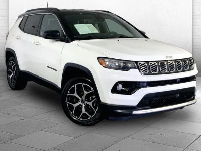 2025 Jeep Compass Limited in Bright White Clea — front three-quarter view