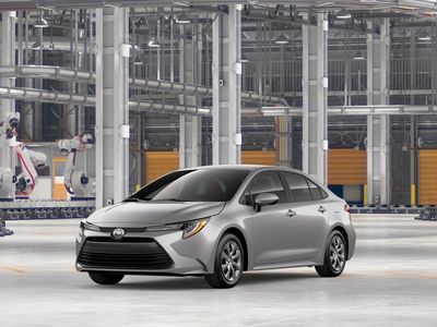 2026 Toyota Corolla LE in Classic Silver Metallic — front three-quarter view