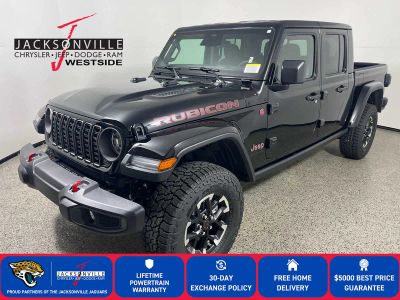 2026 Jeep Gladiator Rubicon in Black Clear-Coat Exterior Paint — front three-quarter view