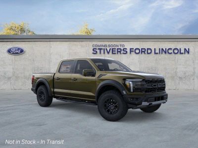 2026 Ford F-150 Raptor in Shelter Green — front three-quarter view