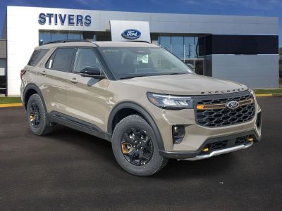 2026 Ford Explorer Tremor in Marsh Gray — front three-quarter view