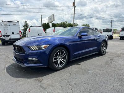 2016 Ford Mustang EcoBoost in Gray — front three-quarter view