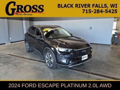 2024 Ford Escape Platinum in Agate Black Metallic — front three-quarter view