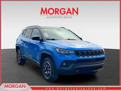 2025 Jeep Compass Trailhawk in Blue — front three-quarter view