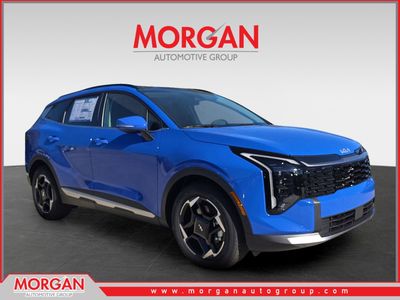 2026 Kia Sportage EX in Nebular Blue — front three-quarter view