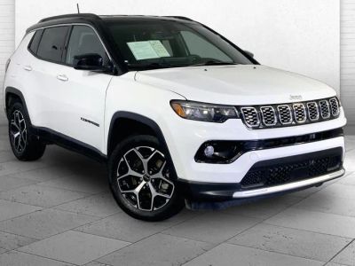 2025 Jeep Compass Limited in Bright White Clea — front three-quarter view