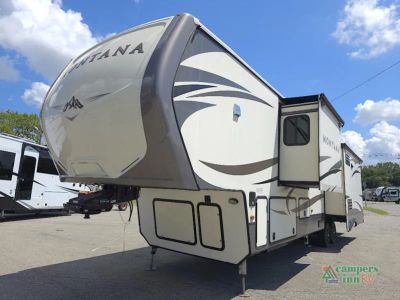 2017 Keystone RV Montana — rear three-quarter view