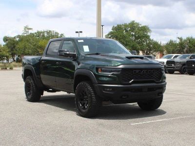 2026 RAM 1500 RHO in Serrano-Green Metallic Exterior Paint — front three-quarter view