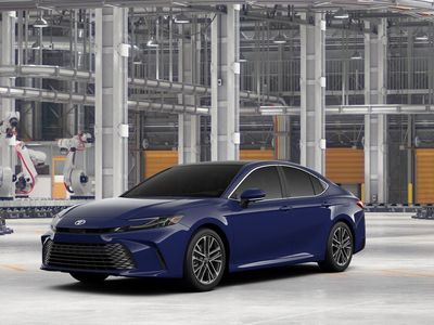2026 Toyota Camry XLE AWD in Reservoir Blue — front three-quarter view