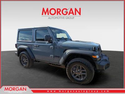 2026 Jeep Wrangler Sport S in Gray — front three-quarter view