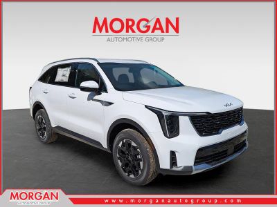2026 Kia Sorento S in Glacial White Pearl — front three-quarter view