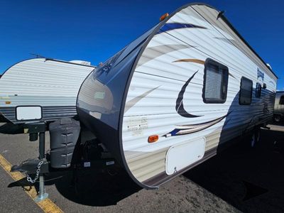 2018 Forest River RV Wildwood X-Lite — rear three-quarter view