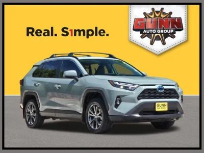 2023 Toyota RAV4 Hybrid XLE Premium in Gray — front three-quarter view