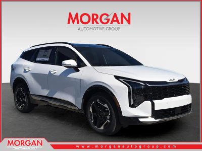 2026 Kia Sportage SX in Glacial White Pearl — front three-quarter view