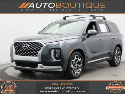 2022 Hyundai Palisade Calligraphy in Rainforest — front three-quarter view