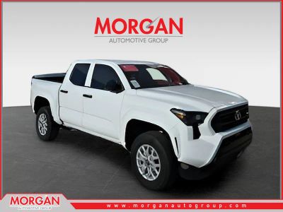 2025 Toyota Tacoma SR in White — front three-quarter view