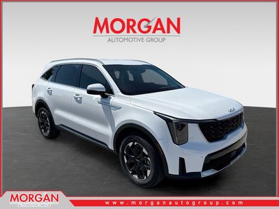 2026 Kia Sorento S in Glacial White Pearl — front three-quarter view