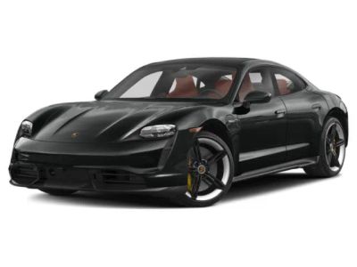 2021 Porsche Taycan in Black — front three-quarter view