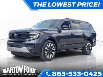 2025 Ford Expedition Max Platinum ULTIMATE PACKAGE in Dark Matter Gray Metallic — front three-quarter view