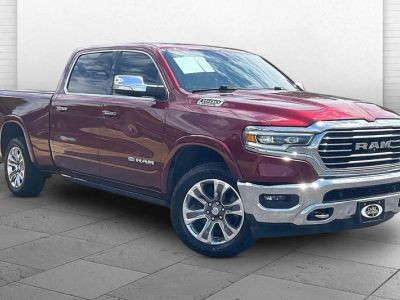 2019 RAM 1500 Longhorn in Red Pearl — front three-quarter view