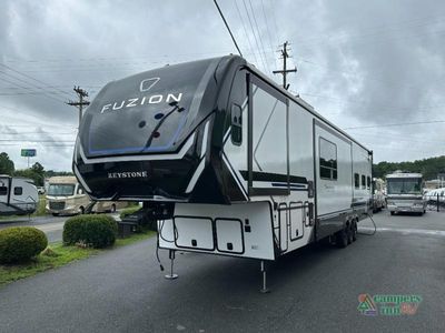 2026 Keystone RV Fuzion Impact Edition — rear three-quarter view