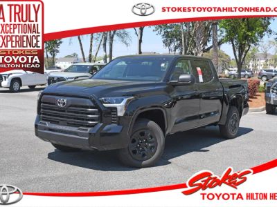 2026 Toyota Tundra SR in Midnight Black Metallic — front three-quarter view