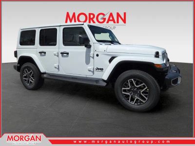 2026 Jeep Wrangler Sahara in White/off-white — front three-quarter view