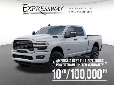 2026 RAM 2500 Big Horn 4x4 Crew Cab 6'4 Box in Bright White Clear-Coat Exterior Paint — front three-quarter view