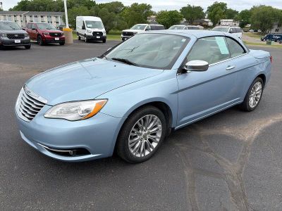 2013 Chrysler 200 LIMITED CONVERTIBLE in Crystal Blue Pearl — front three-quarter view