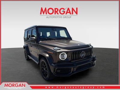 2021 Mercedes-Benz G-Class AMG G 63 in G manufaktur Dakota Brown magno — front three-quarter view