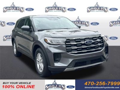2026 Ford Explorer Active in Gray — front three-quarter view