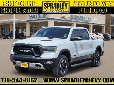 2022 RAM 1500 Rebel in White — front three-quarter view
