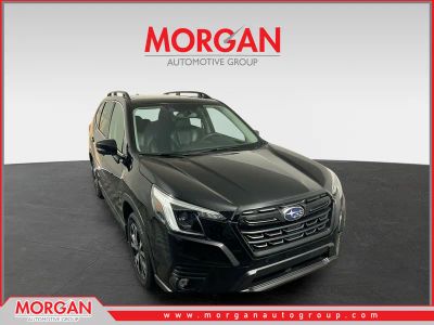 2024 Subaru Forester Limited in Crystal Black Silica — front three-quarter view