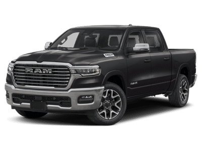 2026 Ram 1500 Laramie in Black — front three-quarter view