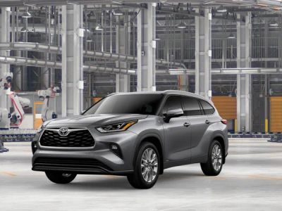2026 Toyota Highlander Hybrid Limited in Heavy Metal 1 — front three-quarter view