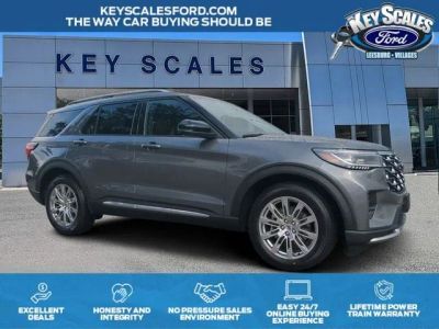 2026 Ford Explorer Platinum in Gray Metallic — front three-quarter view