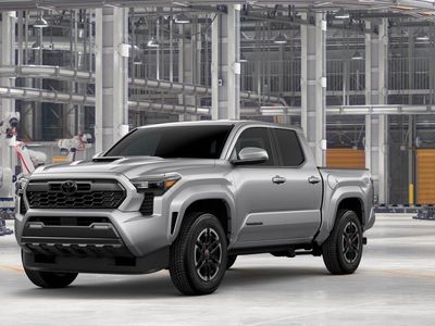 2026 Toyota Tacoma TRD Sport in Celestial Silver Metallic — front three-quarter view