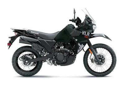 2025 Kawasaki KLR®650 Metallic Matte Old School Green — front three-quarter view