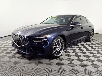 2026 Genesis G70 2.5T Prestige in Capri Blue — front three-quarter view