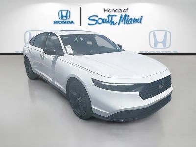2026 Honda Accord Hybrid Sport-L in Platinum White Pearl — front three-quarter view
