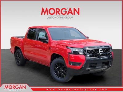 2026 Nissan Frontier SV in Red — front three-quarter view