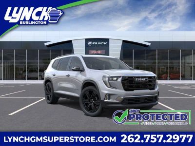 2026 GMC Acadia Elevation in Sterling Metallic — front three-quarter view