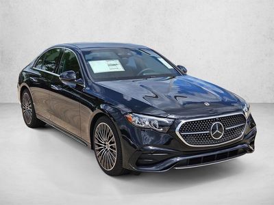 2026 Mercedes-Benz E-Class E 450 4MATIC &reg; Sedan in Obsidian Black — front three-quarter view