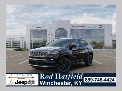 2026 Jeep Compass COMPASS LATITUDE ALTITUDE 4X4 in Diamond Black Crystal Pearl-Coat Exterior Paint — front three-quarter view