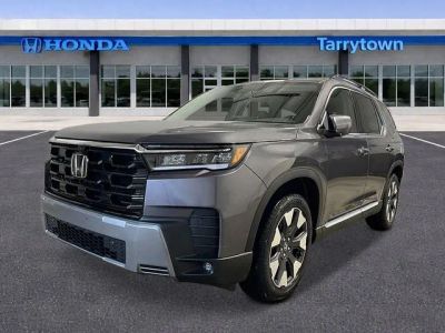 2026 Honda Pilot AWD Elite in Modern Steel Metallic — front three-quarter view