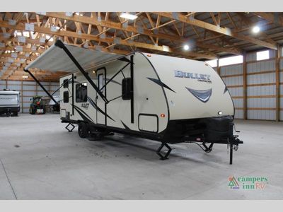 2017 Keystone RV Bullet Crossfire — front three-quarter view