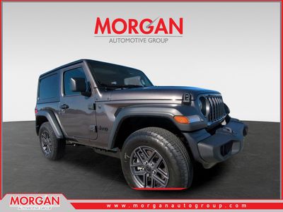 2026 Jeep Wrangler Sport S in Gray — front three-quarter view