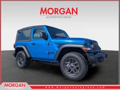 2026 Jeep Wrangler Sport S in Blue — front three-quarter view